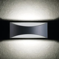 Außenwandleuchten|Moderne Außenleuchten*Kanlux LED Wandlampe Außen Aluminium IP54 Schwarz Up Down