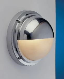 Laura Suardi LED Wandlampe Außen Chrom Messing IP54 robust< Außenleuchten Antik|Außenleuchten Messing