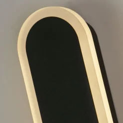 Metall Lampen|Led Außenleuchten*Searchlight LED Wandlampe Außen Metall IP65 H:60 cm Schwarz Modern