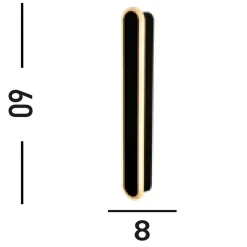 Metall Lampen|Led Außenleuchten*Searchlight LED Wandlampe Außen Metall IP65 H:60 cm Schwarz Modern