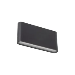 Metall Lampen|Feuchtraumleuchten*TK Lighting LED Wandlampe außen Metall Schwarz 17,5 cm IP54 Up Down