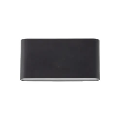 Metall Lampen|Feuchtraumleuchten*TK Lighting LED Wandlampe außen Metall Schwarz 17,5 cm IP54 Up Down