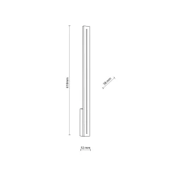 TK Lighting LED Wandlampe Außen Metall Grau IP65 H:61 cm indirekt< Metall Lampen|Feuchtraumleuchten