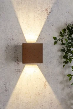 Metall Lampen|Led Außenleuchten*Eco-Light LED Wandlampe Außen Rostbraun Up Down IP54 3000 K 6 W
