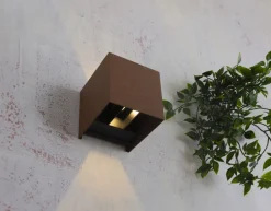 Metall Lampen|Led Außenleuchten*Eco-Light LED Wandlampe Außen Rostbraun Up Down IP54 3000 K 6 W