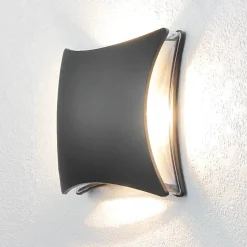 Harms Import LED Wandlampe außen Schwarz Modern B: 20 cm< Led Außenleuchten|Außenwandleuchten