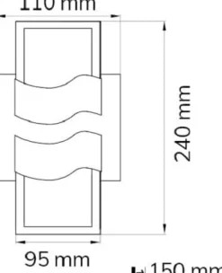 WOFI LED Wandlampe außen Up Down eckig IP54 Schwarz< Moderne Lampen|Led Außenleuchten