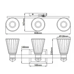 Led Lampen|Wandleuchten*Elstead LED Wandlampe Bad IP44 60,8 cm lang Metall Glas 3000 K