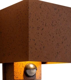 Metall Lampen|Led Außenleuchten*Eco-Light LED Wandlampe Bewegungssensor Rostbraun Up Down IP54
