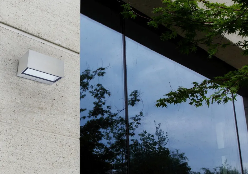 Eco-Light LED Wandlampe Edelstahl in Nickel 4000 K IP54 Up Down< Metall Lampen|Led Außenleuchten