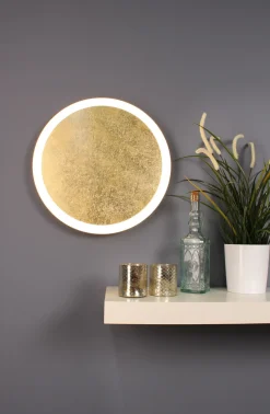 Wohnzimmerlampen|Metall Lampen*Eco-Light LED Wandlampe Gold Schwarz rund Ø40 cm 3500 K dimmbar