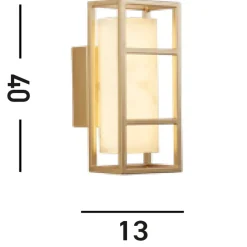 Flurlampen|Metall Lampen*Searchlight LED Wandlampe Harz Stahl IP44 3000 K in Gold Weiß