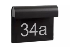 LED Wandlampe Hausnummer Aluminium Schwarz IP54 3000 K< Außenwandleuchten|Led Außenleuchten