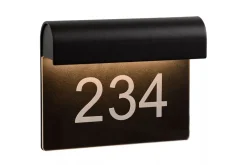 LED Wandlampe Hausnummer Aluminium Schwarz IP54 3000 K< Außenwandleuchten|Led Außenleuchten