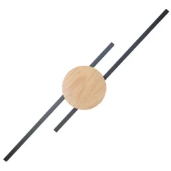 Led Lampen|Wandleuchten*TK Lighting LED Wandlampe indirekt 3000 K Schwarz Natur Metall Holz Modern