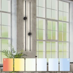 Lamkur LED Wandlampe indirekt Metall H:120 cm 1600 lm 4000 K< Wohnzimmerlampen|Metall Lampen