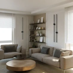 Lamkur LED Wandlampe indirekt Metall H:120 cm 1600 lm 4000 K< Wohnzimmerlampen|Metall Lampen