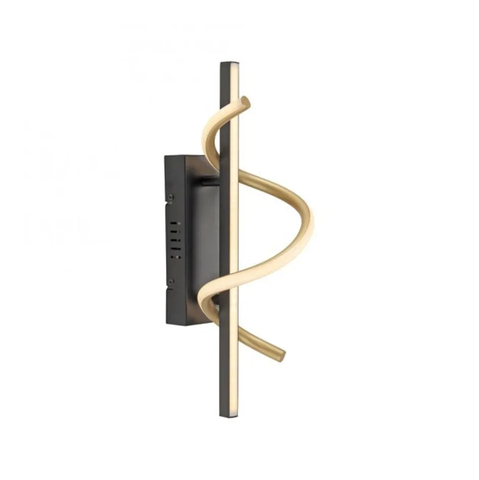 Led Lampen|Wandleuchten*Just Light LED Wandlampe Metall dimmbar 3000 K Schwarz Messing