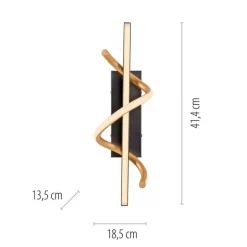 Led Lampen|Wandleuchten*Just Light LED Wandlampe Metall dimmbar 3000 K Schwarz Messing