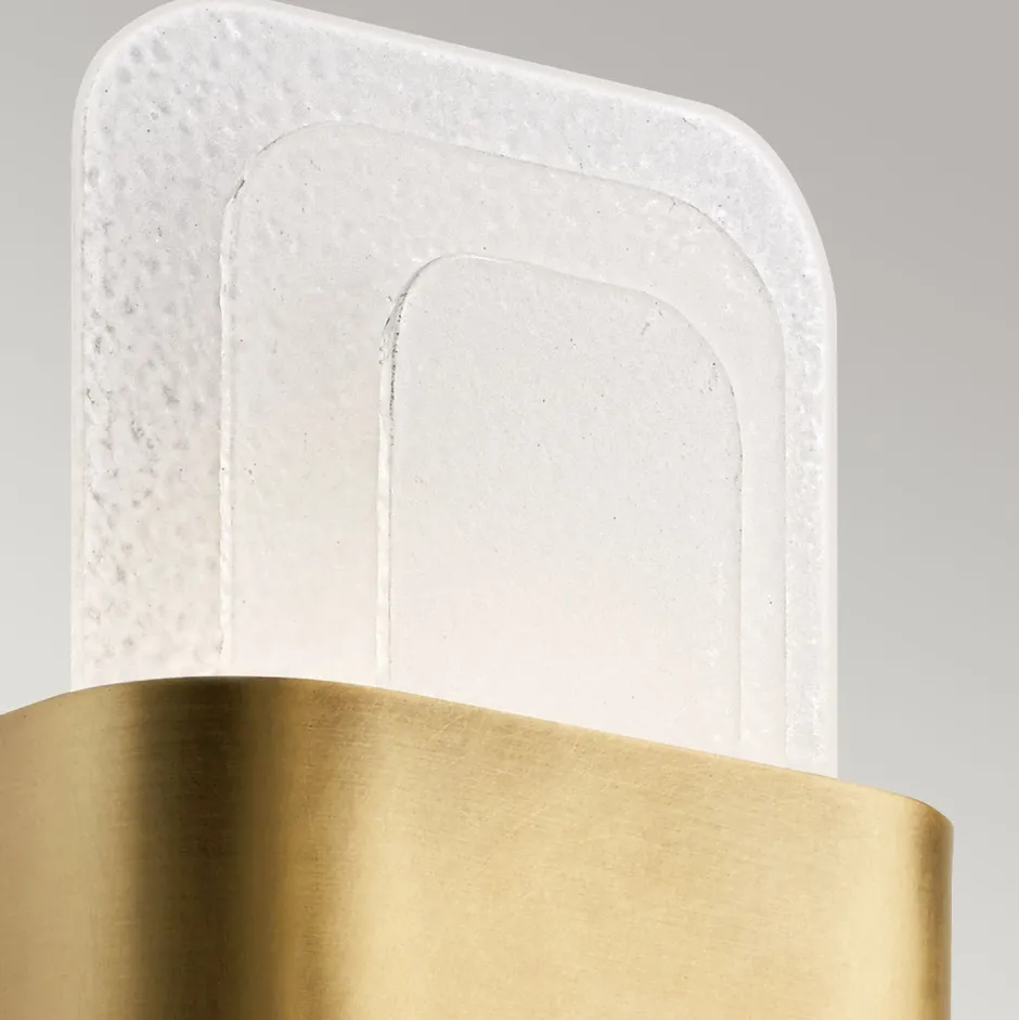 Elstead LED Wandlampe Metall Glas H: 43,2 cm in Messing Weiß< Wandleuchten|Flurlampen