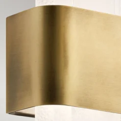 Elstead LED Wandlampe Metall Glas H: 43,2 cm in Messing Weiß< Wandleuchten|Flurlampen