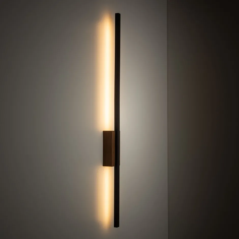 Led Lampen|Wandleuchten*TK Lighting LED Wandlampe Metall Holz 78 cm hoch indirektes Licht 3000 K