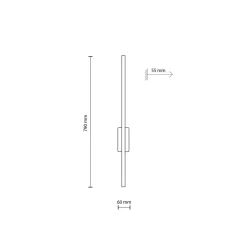 Led Lampen|Wandleuchten*TK Lighting LED Wandlampe Metall Holz 78 cm hoch indirektes Licht 3000 K