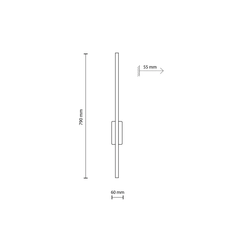 Led Lampen|Wandleuchten*TK Lighting LED Wandlampe Metall Holz 78 cm hoch indirektes Licht 3000 K
