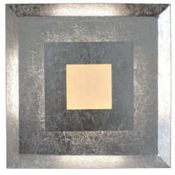 Eco-Light LED Wandlampe Metall Silber B:32 cm Wand Decke dimmbar< Wohnzimmerlampen|Metall Lampen