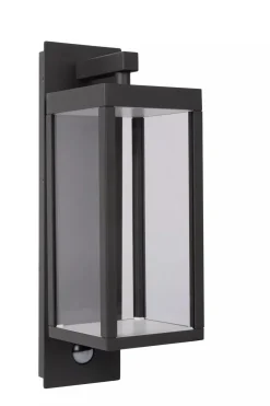 Außenwandleuchten|Led Außenleuchten* LED Wandlampe mit Bewegungsmelder Aluminium Glas 3000 K