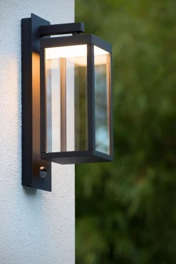 Außenwandleuchten|Led Außenleuchten* LED Wandlampe mit Bewegungsmelder Aluminium Glas 3000 K