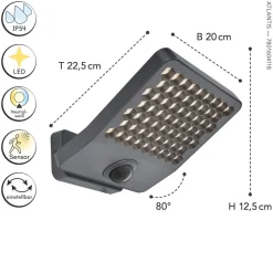 Metall Lampen|Außenwandleuchten*Eco-Light LED Wandlampe mit Bewegungsmelder 4000 K IP54 beweglich