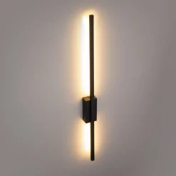 Led Lampen|Wandleuchten*TK Lighting LED Wandlampe Schwarz 79 cm hoch indirekt 3000 K Metall