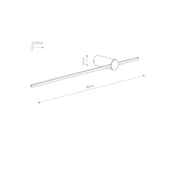 Led Lampen|Wandleuchten*Nowodvorski LED Wandlampe Schwarz 4000 K indirekt 80 cm hoch Metall