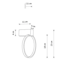 Led Lampen|Wandleuchten*Nowodvorski LED Wandlampe Schwarz 4000 K Ring Ø 18 cm dekorativ