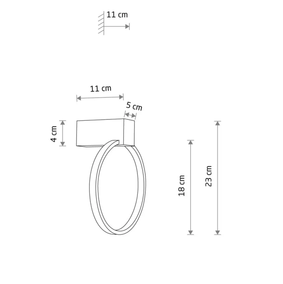 Nowodvorski LED Wandlampe Schwarz Aluminium 3000 K 190 lm Ø 18 cm< Led Lampen|Wandleuchten