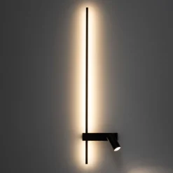 Wandleuchten|Flurlampen*Nowodvorski LED Wandlampe Schwarz Aluminium GU10 H:80 cm indirekt