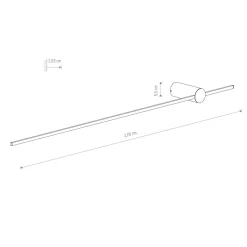 Nowodvorski LED Wandlampe Schwarz H: 120 cm 3000 K 540 lm Aluminium flach< Led Lampen|Wandleuchten