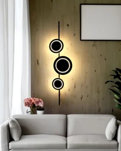 Eco-Light LED Wandlampe Schwarz H:120 cm 1008 lm 3000 K dimmbar< Wohnzimmerlampen|Metall Lampen