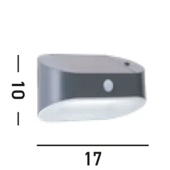 Searchlight LED Wandlampe Solar Bewegungssensor Metall IP44 Outdoor< Metall Lampen|Solarleuchten