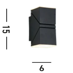 Searchlight LED Wandlampe Up and Down Outdoor H:15 cm IP65 flexibel< Metall Lampen|Led Außenleuchten