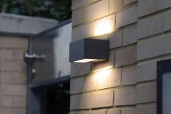 Eco-Light LED Wandlampe Up Down Aluminium Anthrazit B:14 cm IP54< Metall Lampen|Led Außenleuchten