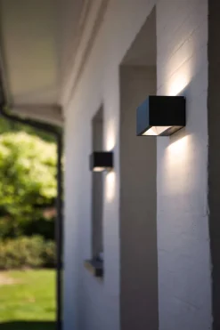 Eco-Light LED Wandlampe Up Down Aluminium Anthrazit B:14 cm IP54< Metall Lampen|Led Außenleuchten