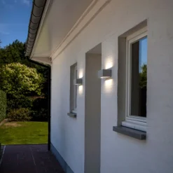 Metall Lampen|Led Außenleuchten*Eco-Light LED Wandlampe Up Down Weiß B:14 cm IP54 4000 K 10 W
