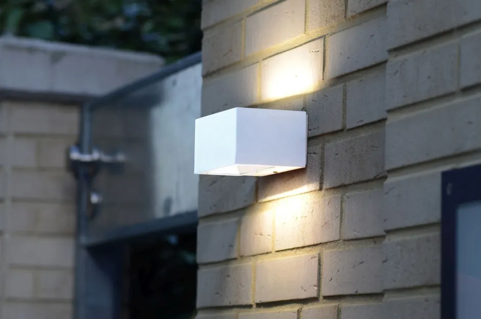 Metall Lampen|Led Außenleuchten*Eco-Light LED Wandlampe Up Down Weiß B:14 cm IP54 4000 K 10 W