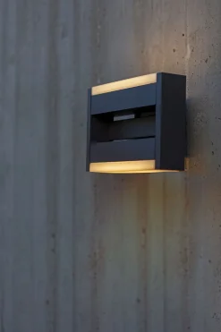 Eco-Light LED Wandleuchte Aluminium Anthrazit B:22,5 cm IP44 18 W< Metall Lampen|Led Außenleuchten