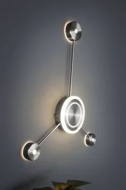 Eco-Light LED Wandleuchte Aluminium dimmbar H:53 cm 3000 K Silber< Wohnzimmerlampen|Metall Lampen