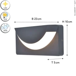 Außenwandleuchten|Led Außenleuchten*Eco-Light LED Wandleuchte Aluminium IP54 B:23,1 cm 3000 K 450 lm