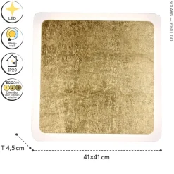 Eco-Light LED Wandleuchte Aluminium Gold Schwarz 3000 K B:41 cm< Wohnzimmerlampen|Metall Lampen