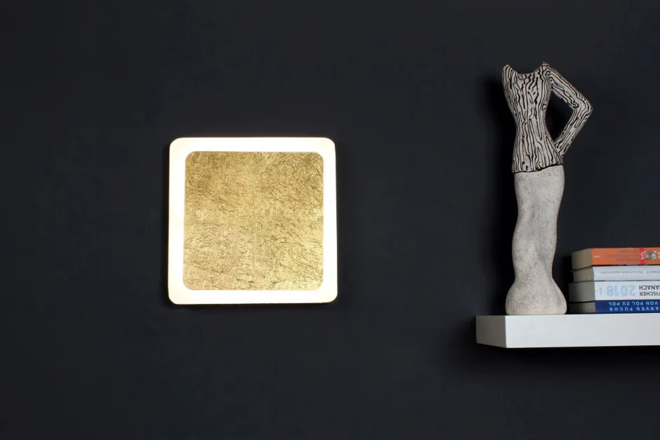 Eco-Light LED Wandleuchte Aluminium Gold Schwarz 3000 K B:31 cm< Wohnzimmerlampen|Metall Lampen